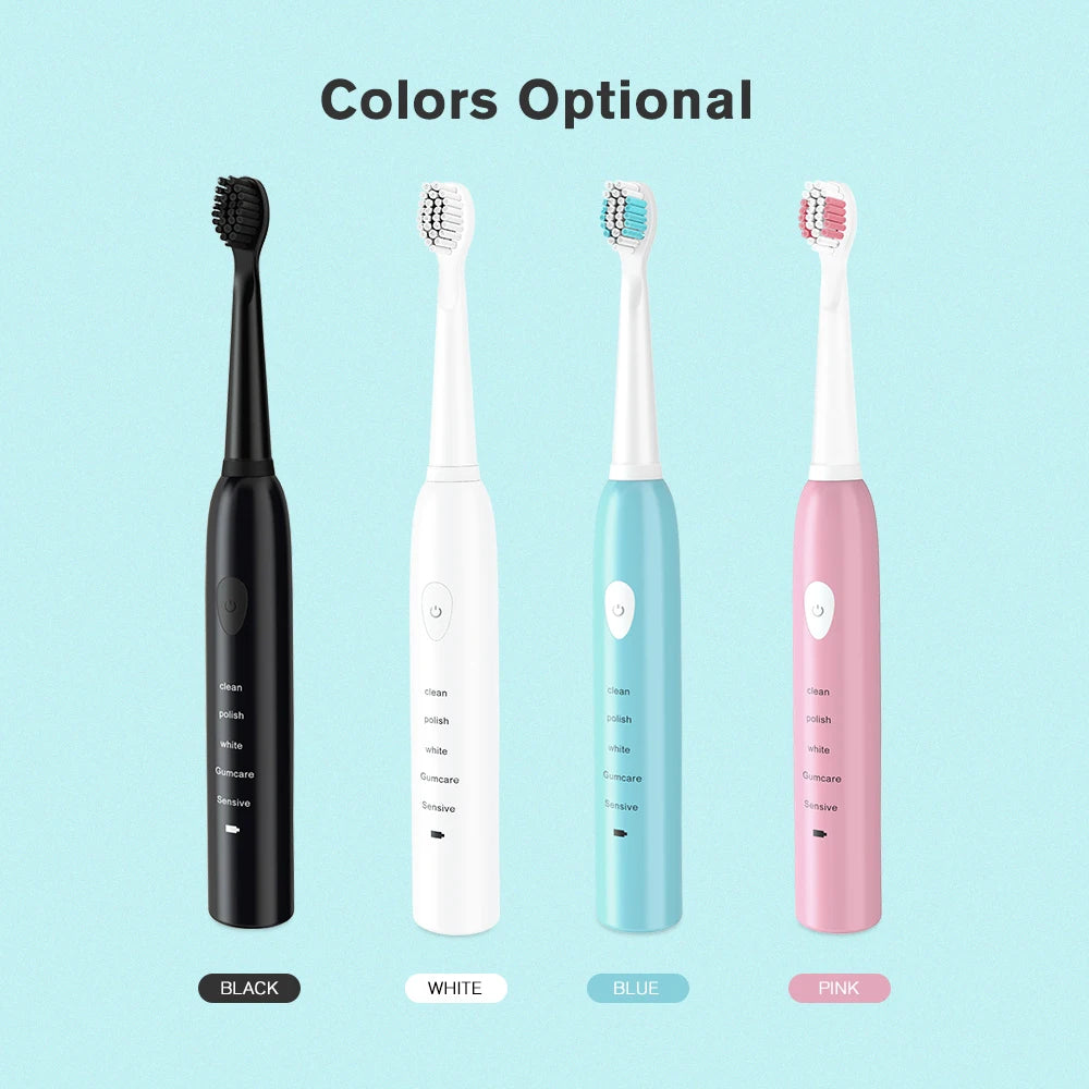 New 360 Degrees Intelligent Automatic Sonic Electric Toothbrush USB Rechargeable Ultrasonic U Shape 4 Modes Timer Blue Light