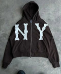 European and American Trendy Brand Fashion Jacket Letter Embroidered Oversized Hoodie Men Y2k Harajuku Retro Zipper Sweatshirt