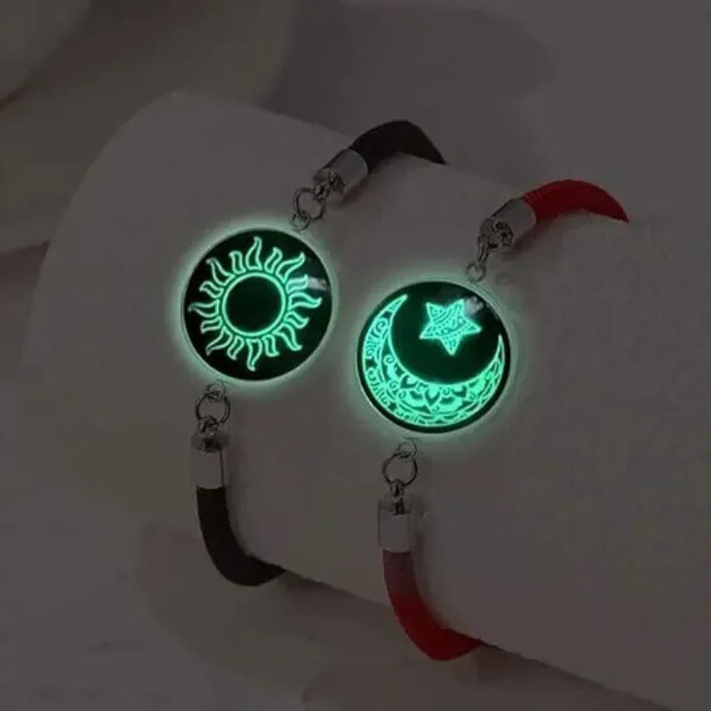 2Pcs/Set Valentine Day Bracelet Sun Moon Couple Braslet Unfading Adjustable Good Luck Red Thread Braclet for Lovers Joias 2025
