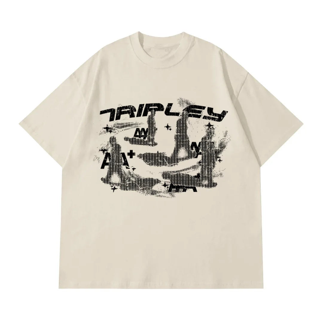Men T-Shirt Graphic Oversized Y2k Top Vintage Hip Hop Harajuku Streetwear Fashion Cotton Short Sleeve Tee Korean Popular Clothes
