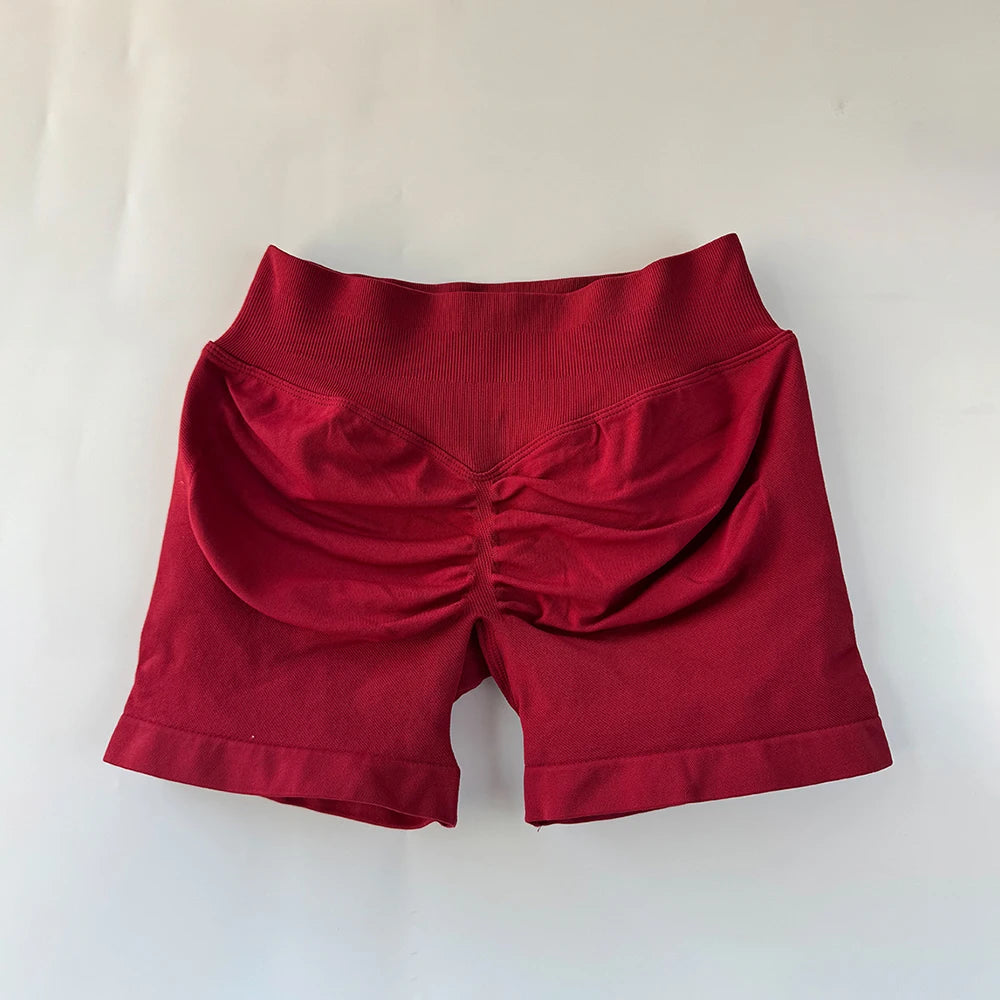 Women Gym Shorts Workout Scrunch Butt Seamless Leggings Seamless Yoga Leggings Bicycle Running Sportswear Fitness Sports Shorts