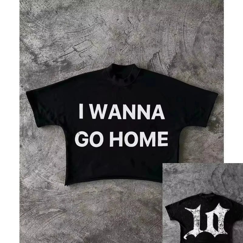 Y2K Clothing Men Women New Streetwear Clothing Harajuku Hip Hop Letter Character Graph Print T Shirt Gothic Cotton Short Sleeve