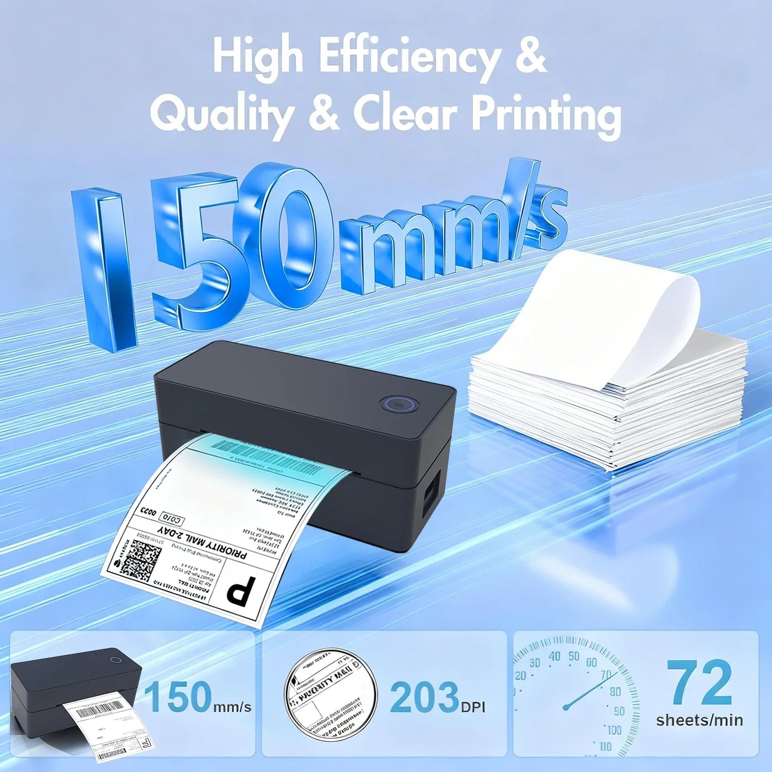 Bluetooth Thermal Printer4×6 Shipping Label Printer For Small Businesses,Desktop Thrmal Label Printers For Shipping Package