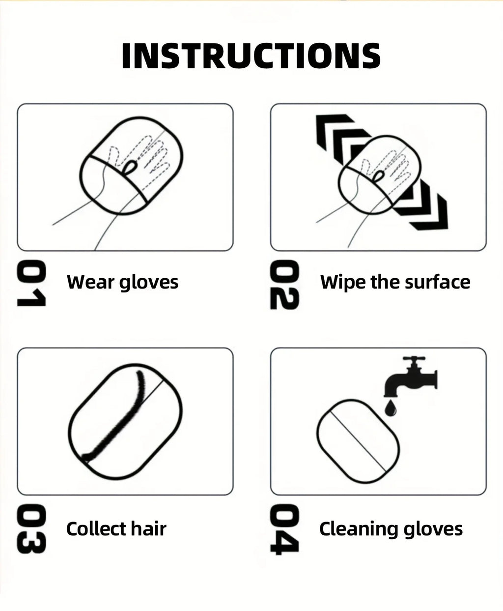 2-Piece Pet Hair Removal Gloves – Double-Sided Cat Brushes, Anti-Shedding Grooming Gloves, Hair Control Care Tools