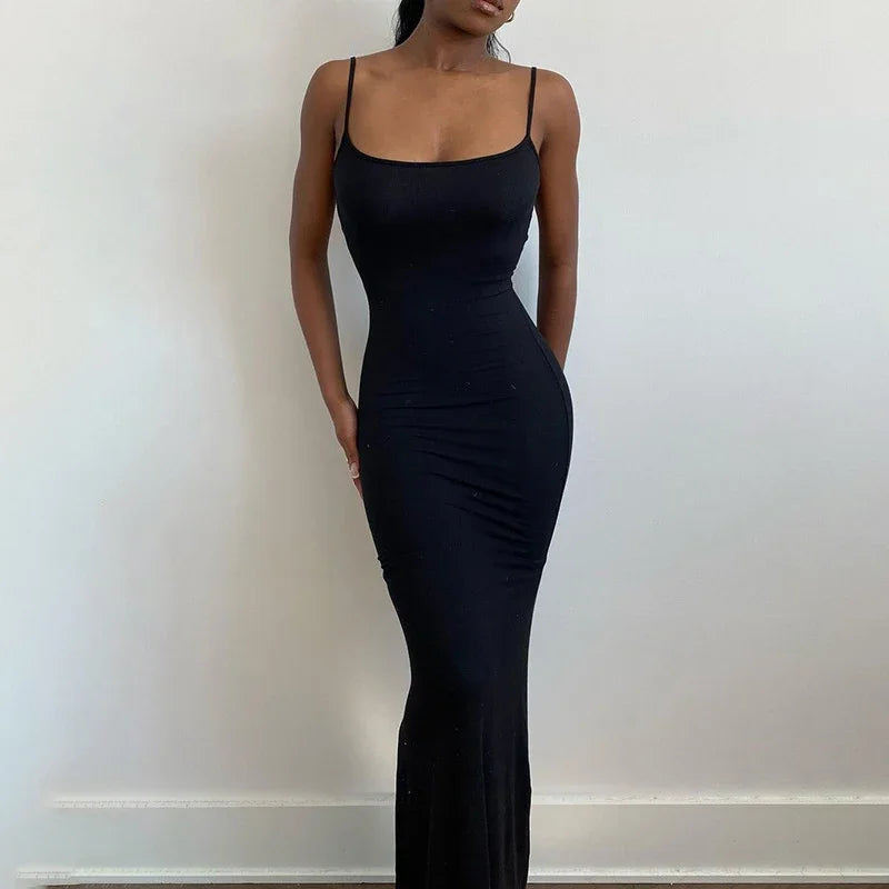 Slip Sleeveless Backless Maxi Dress Women 2025 Y2K  Summer Bodycon Elegant Sexy Outfits Ladies Birthday Party Club Fishtail Dres