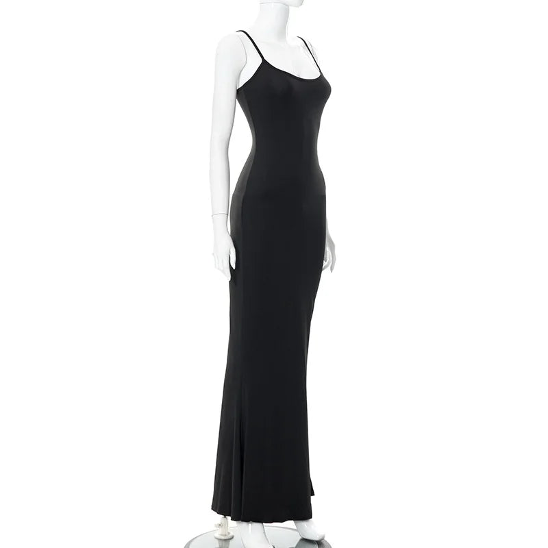 Slip Sleeveless Backless Maxi Dress Women 2025 Y2K  Summer Bodycon Elegant Sexy Outfits Ladies Birthday Party Club Fishtail Dres