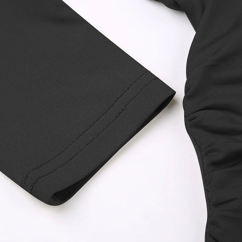 Women's Hooded Crop Tops Autumn Solid Color Long Sleeve Cowl Neck Slim Fit Short T-Shirt Streetwear Sporty Basics Tees