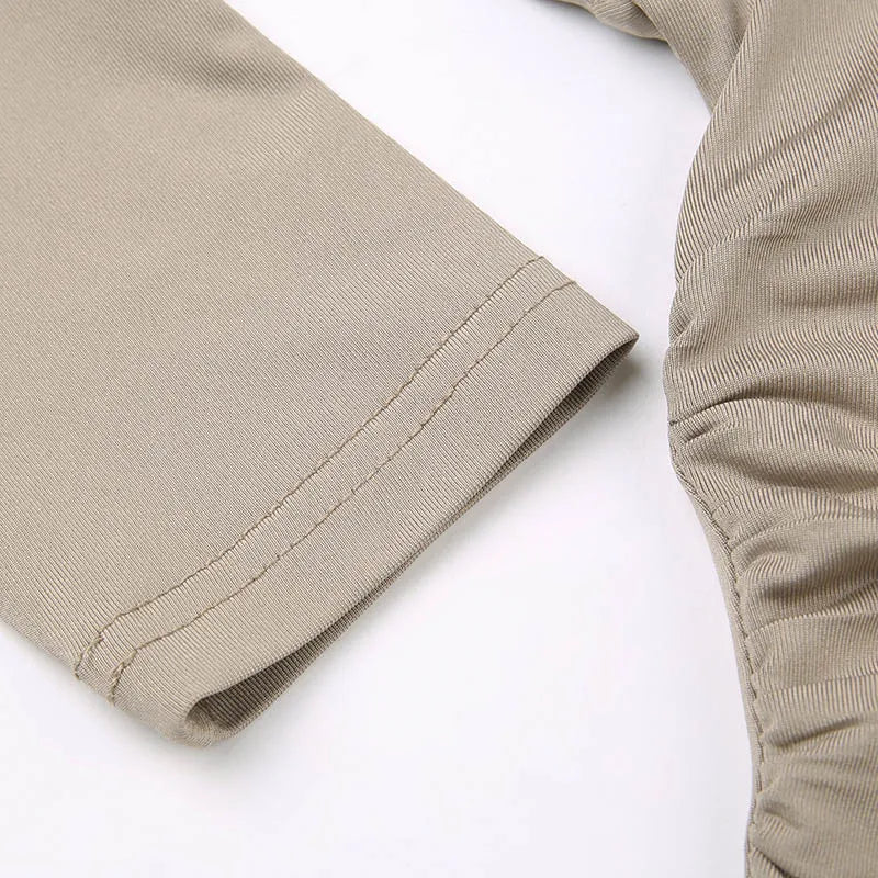 Women's Hooded Crop Tops Autumn Solid Color Long Sleeve Cowl Neck Slim Fit Short T-Shirt Streetwear Sporty Basics Tees