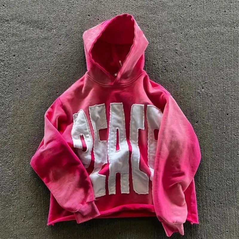 European and American Popular Loose Hooded Sweatshirt for Both Men and Women Trendy Brand Embroidered Letters Street Hip-hop