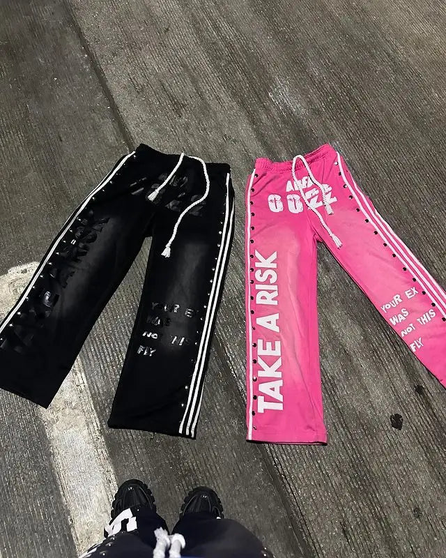 Y2k Sportswear Two Piece Set Men and Women Hip Hop Harajuku Retro Patch Print Oversized Hoodie Sweatshirt Punk Casual Sweatpants