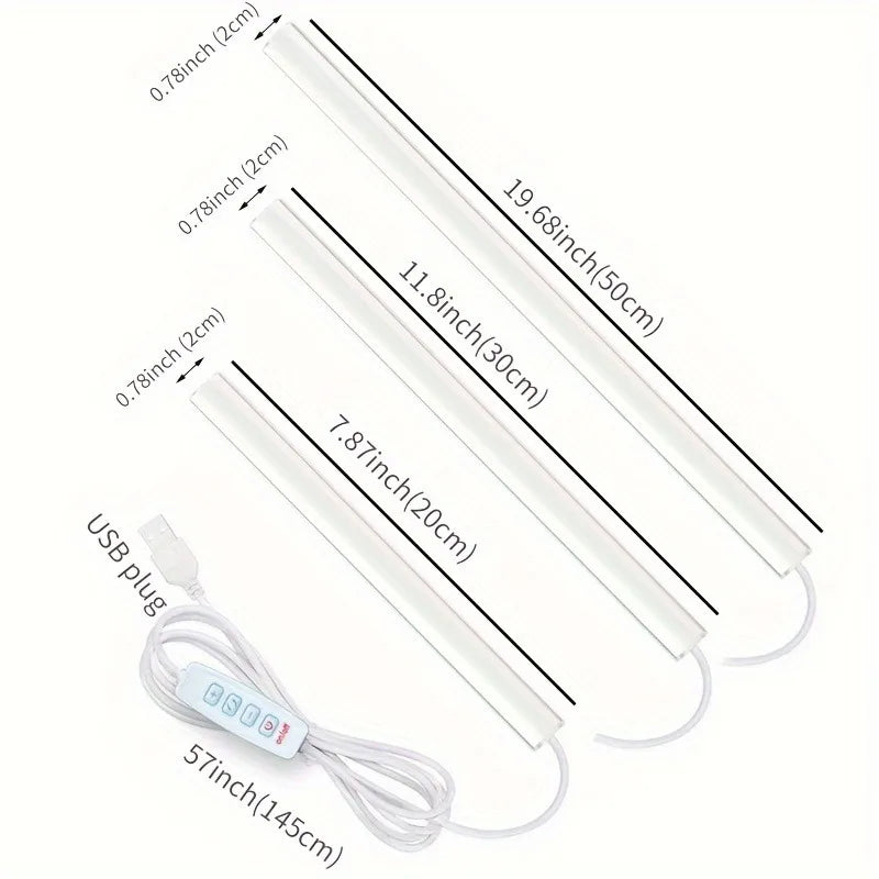 LED Under Cabinet Lighting Magnetic Dormitory Reading Lamp Student Desk Lights 5V USB Plug Study 3 Color Changes Kitchen Bedroom