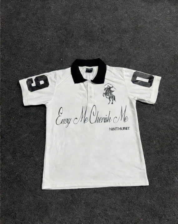2026 Summer Unisex Y2K Contrast Color Polo Shirt Hip Hop High Street Retro Harajuku Casual Streetwear Short Sleeve Top Trendy