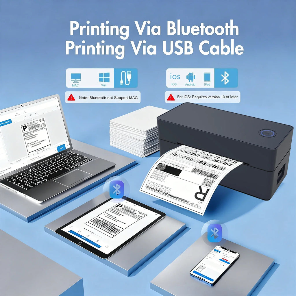 Bluetooth Thermal Printer4×6 Shipping Label Printer For Small Businesses,Desktop Thrmal Label Printers For Shipping Package