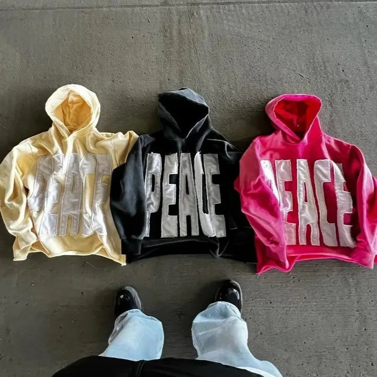 European and American Popular Loose Hooded Sweatshirt for Both Men and Women Trendy Brand Embroidered Letters Street Hip-hop