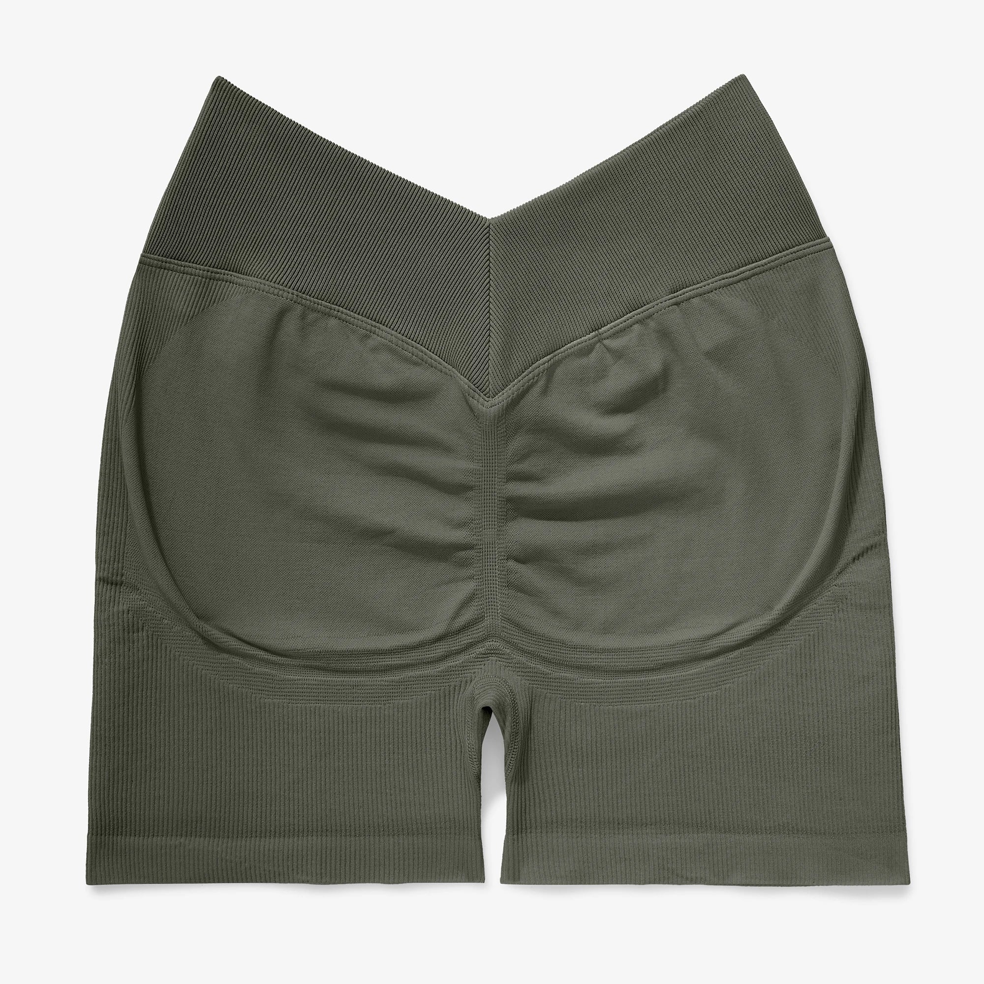 Women's V Waist Yoga Shorts Ribbed Seamless Squat Proof Hip Lifting Butt Fitness Workout Running Sports Gym Shorts Female